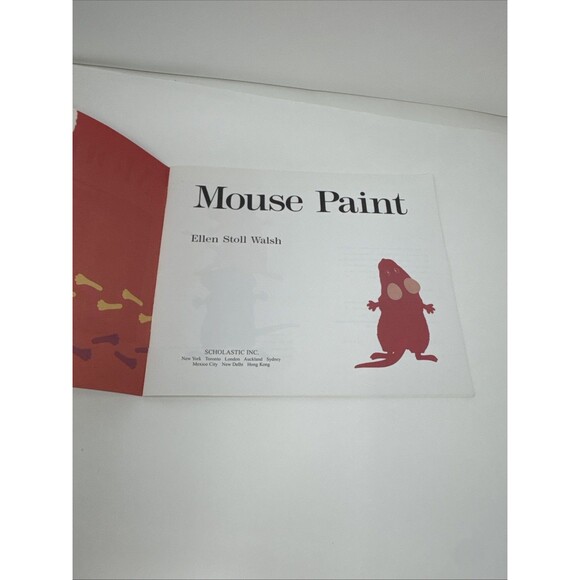 Vintage 1996 Mouse Paint Book Ellen Stoll Walsh Plush Stuffed Mice Mouse Set 4 - Picture 7 of 8